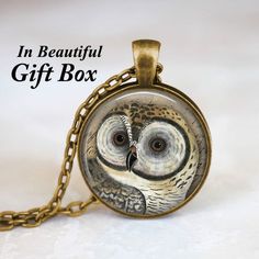 Owl Necklace - Owl Jewelry Bird Necklace Nature Necklace Gray Blue Nature Jewelry Woodland Bird Antique Gold Nickel-free Necklace For Gift, Antique Gold Nickel-free Necklace Gift, Antique Gold Metal Necklaces As Gift, Antique Gold Necklaces As Gifts, Antique Gold Metal Necklaces For Gifts, Antique Silver Jewelry With Antique Finish Gift, Antique Silver Jewelry With Antique Finish As Gift, Antique Gold Metal Necklace For Gift, Antique Gold Metal Necklace Perfect As A Gift