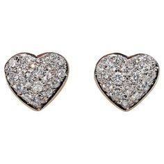 In very good condition. Total weight is 3.8 grams. Totally is diamond 0.55 ct. The diamond is has G-H color and vvs-vs clarity. Please contact for any questions. Heart Earring, Heart Earrings, Jewelry Earrings Studs, Natural Diamonds, 18k Gold, Jewelry Earrings, Diamonds, Stud Earrings, Gold