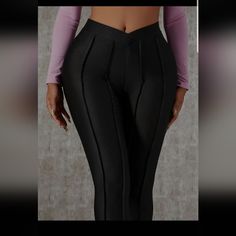 Seam Leggings Black Stretch Bottoms For Club, Stretch Black Club Bottoms, Trendy Tight Bottoms For Club, Elegant Stretch Pants For Club, Fitted Black Long Pants, Fitted Casual Bottoms For Club Wear, Fitted Black Pants For Club, Casual Fitted Bottoms For Club, Black High-waisted Pants For Club