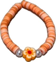 Orange Flower-shaped Jewelry For Beach, Orange Flower-shaped Beach Jewelry, Orange Flower Jewelry For Beach, Handmade Adjustable Peach Bracelets, Orange Flower Bracelet For Gift, Adjustable Orange Flower-shaped Beaded Bracelets, Orange Flower-shaped Beaded Bracelets For Gifts, Flower-shaped Orange Beaded Bracelets For Gifts, Orange Flower