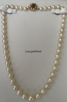 Welcome to LUXURYATITSFINEST, your final destination for gorgeous vintage pearl jewelry at highly competitive prices. Vintage Pearl jewelry is our Passion. All our jewelry pieces are tested and guaranteed authenticity. WE ARE AUCTIONING OF A VINTAGE ESTATE GENUINE SALTWATER AKOYA PEARL NECKLACE WITH 14K SOLID GOLD FLOWER SAPPHIRE CLASP. The vintage AKOYA pearls were allowed to grow in the host shell for much longer, creating a thicker layer of nacre. That is where the deep radiance comes from many layers of the nacre that is produced, giving the pearls a 3D glowing type look. If you are looking at this listing you already know that the pearls are classy addition to any outfit. You are about to invest in timeless elegance and beauty! This necklace is gorgeous and it’s in perfect condition. Vintage Akoya Pearl Necklace For Formal Occasions, Vintage Akoya Pearl Drop Necklace, Formal Vintage Akoya Pearl Necklace, Vintage Akoya Pearl Jewelry With Round Beads, Vintage Single Strand Akoya Pearl Jewelry, Vintage Akoya Pearl Necklace For Anniversary, Vintage Akoya Pearl Beaded Jewelry, Vintage Akoya Pearl Necklace, Vintage Akoya Pearl Bead Jewelry