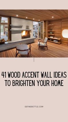 a living room with wood accent wall ideas to brighten your home