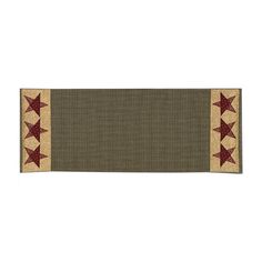 Add rustic appeal to your dining table with the country star table runner. This country farmhouse themed piece will add versatility and alluring appeal to your table setting, while also providing protection to its surface from scratches and spills. Simply spread it lengthwise, centered across the table, and align your favorite decorative pieces for a quick and easy update. Star Table Runner, Wood Ceiling Lights, Primitive Wood Signs, Primitive Lighting, Gingham Tablecloth, Primitive Walls, Flameless Tea Lights, Long Table Runner, Red And Beige