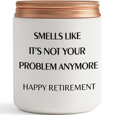 PRICES MAY VARY. A COOL RETIREMENT GIFT IDEA: This humorous candle is perfect for your friend, family member, co-worker, sister, boss, dad, mom, grandma, grandpa, etc. who is retiring to congratulate her on a happy retirement and to send her best wishes for her retirement. EXQUISITE PACKAGING: The candles come in a protective black box to ensure the gift arrives safely and on time. When they light the candle, she will be delighted and touched by this retirement gift. SCENTED CANDLE - Lavender is Retirement Party Gifts, Retirement Quotes, Popular Scents, Retirement Gifts For Women, Retirement Cards, Aromatherapy Gifts, Retirement Humor, Gift Inspo, Happy Retirement