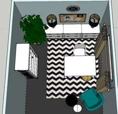 an overhead view of a small living room