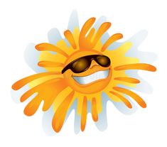 a yellow sun with sunglasses on it's face