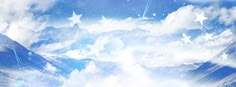 Ice Banner Discord, Blue Star Banner Discord, Blue Banner Twitter, Blue Youtube Banner, Blue Icons Anime, Blue Banner Aesthetic, Light Blue Header, Blue And White Banner, Blue Divider