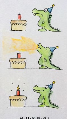 an image of birthday cake with alligators on it and candles in the middle for each