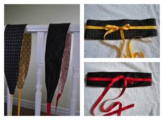 four different types of ties tied together