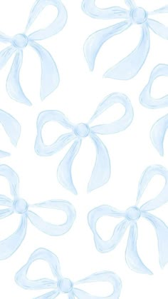 blue bows on white background with clippings for text or image in separate layers