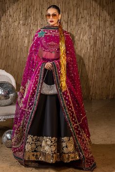 Raw Silk Black Lehenga Choli Pakistani Wedding Dresses, fully embellished work of dabka, kora, tilla on lehenga, and choli with the net embroidered dupatta Black Organza Floor-length Lehenga, Black Floor-length Organza Lehenga, Festive Black Organza Gown, Black Organza Sharara For Reception, Black Embellished Organza Dupatta, Black Embellished Organza Choli, Embellished Black Organza Choli, Black Dabka Dupatta For Reception, Black Dupatta With Dabka For Reception