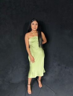 Our Avocado dress is perfect for brunch with your besties or to wear to a fancy dinner. It's a perfectly balanced dress; it's not too long or too short, it's not too basic or too extra ( if that's even a thing). If you're going for a more casual vibe, you can style this midi dress with a pair of white kitten heels and accessorize with silver jewelry. If you prefer a more glammed up look, you can go for a black pair of high heels and accessorize with gold jewelry; if you want to go the extra step Light Green Midi Dress For Summer, Green Knee-length Dress For Brunch, Light Green Fitted Dress For Brunch, Fitted Green Dress For Brunch, Fitted Green Dresses For Brunch, Light Green Summer Dress For Brunch, Casual Light Green Midi Dress, Green Fitted Midi Evening Dress, Light Green Midi Dress For Spring