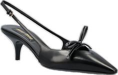 Leather Finish, Small Bows, Kitten Heel, Black Heels, Miu Miu, Timeless Elegance, Patent Leather, Kitten Heels, Perfect Fit