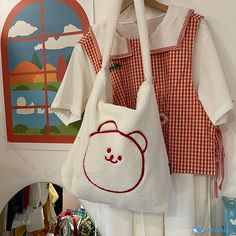 OrcaJump - Stylish Single Shoulder Bag with a Charming Design Casual White Hobo Bag For School, Cute White Bucket Shoulder Bag, White Shoulder Bag Suitable As A Gift For School, White Shoulder Bag For School, Casual White Pouch Hobo Bag, One Shoulder, Shoulder Bag, Design