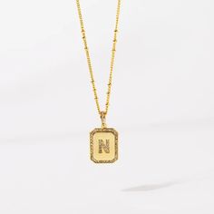 Gold Initial Pendant Necklace 18-20"– Think Goodness Gold Initial Pendant, Origami Owl Jewelry, Gold Embellishment, I Am Beautiful, Jewelry Accessories Ideas, Initial Necklace Gold, Initial Pendant Necklace, Tough Day, Accessories Ideas