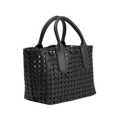 Discover the allure of the Chloe Mini Woven Handbag in Black. Designed for the fashion-forward, this handbag is crafted with luxurious hand-woven vegan leather, adding a delightful texture to your look. Its drawstring interior makes it easy to access and organize your daily essentials, all while keeping a sleek and compact design. Elevate your style game with this must-have accessory! Material: Recycled Vegan Leather Details: - 9.75"W x 6"H x 4.5" - Handle length: 10.5" - Drawstring closure - Co Chic Bags With Braided Handles And Top Handle, Chic Top Handle Bag With Braided Handles, Chic Bags With Braided Top Handles, Trendy Bags With Intrecciato Weave And Top Handle, Trendy Top Handle Bags With Intrecciato Weave, Versatile Leather Bucket Bag With Braided Handles, Versatile Top Handle Bag With Braided Handles, Versatile Bag With Top Handle And Braided Handles, Trendy Intrecciato Weave Top Handle Bags