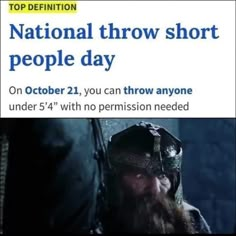 an ad for the national throw short people day