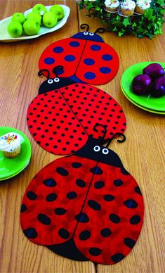 the ladybug placemats are ready to be eaten