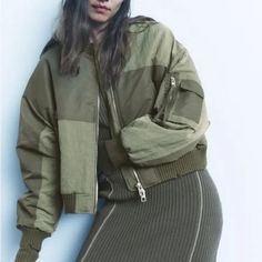 Brand New With Tags. Oversized Fit. Size Medium. Trendy Oversized Patchwork Outerwear, Casual Spring Outerwear With Patchwork, Spring Streetwear Outerwear With Patchwork, Spring Streetwear Patchwork Outerwear, Olive Streetwear Outerwear For Fall, Fall Olive Outerwear For Streetwear, Chic Patchwork Winter Outerwear, Trendy Patchwork Outerwear For Spring, Olive Utility Jacket For Fall Streetwear