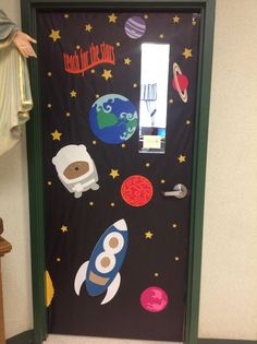 NASA themed classroom door for our SPACEtacular STEAM unit | Space ...