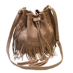 Beige Leather Vintage Fringe Bag Tassels Crossbody Bucket Bags for $79.99 | Baginning Bag Tassels, Vintage Fringe, Fringe Bags, Bucket Bags, Beautiful Handbags, Tassel Bag, Vegan Bags, Envelope Bag, Bags Black