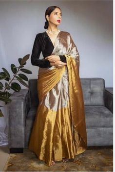 Unleash your inner sunshine with our yellow Chanderi silk saree - because who needs a bad day when you've got a pop of color? Picture this: Katrina Kaif has already rocked it, and now it's your turn to slay! 🌟 Adorned with beautiful zari motifs all over, this saree is basically a ticket to a glamour party. Grab yours now and let's create a fashion statement that even Katrina would approve!  Fabric: Pure Silk Colour: Same as picture Work: Handwoven Chanderi Wash Care: Dry Clean NOTE: Expect minor variations due to lighting or monitor settings. Our products are handmade, and we do not offer return, refund, cancellation, or exchange. Each piece reflects the unique craftsmanship we take pride in. Elevate your style with this exquisite creation. Glamour Party, Tissue Silk Saree, Bridesmaid Saree, Chanderi Silk Saree, Gold Blouse, Saree Blouse Designs Latest, Plain Fabric, Contrast Blouse, Blouse Designs Latest