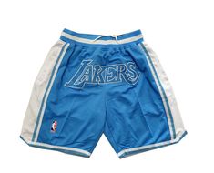 Nba Basketball Shorts, Lakers Shorts, Lakers Win, Nba Shorts, Cavaliers Nba, Lakers Logo, Blue Basketball, Lakers Basketball, Light Blue Shorts