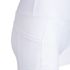 Optic white logo-embossed 3" stretch shorts with ball pockets. Fits true to size. Model is 5'9" and is wearing a size small. Polyester/spandex. SKU: 35521-12224 White Compression Biker Shorts With Built-in Shorts, Fitted White Activewear With Built-in Shorts, White Compression Activewear With Built-in Shorts, White High-waisted Athletic Shorts With Built-in Shorts, Fitted Shorts With Hip Pockets And 5-inch Inseam, White Athletic Shorts With Built-in Shorts For Gym, Fitted Shorts With Built-in Padding, Stretch White Athletic Shorts, White Short Athleisure Bottoms