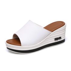 Summer Mode Womens Casual Breathable Slip on Beach Slippers White Flat Slip-ons For Summer, White Synthetic Slip-on Slippers, White Slip-ons With Rubber Sole For Summer, Modern Slip-on Clogs For Summer, White Summer Wedge Sandals, White Slide Clogs For Summer, Synthetic Round Toe Slip-on Flip Flops, White Summer Slide Clogs, Comfortable White Slip-on Slides