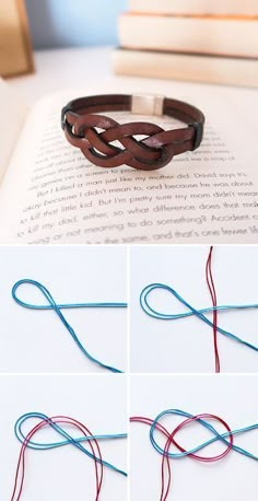 four different ways to make a leather bracelet