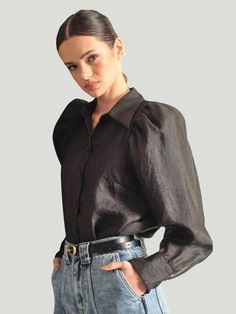 Aaron & Amber Rowan Shirt Shirts Black, Organza Fabric, Shirt Color, Contemporary Style, Black Shirt, Fashion Forward, Colorful Shirts, Care Instructions, Amber