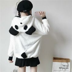 Panda Sweater, Gogo Girl, Panda Cute, Fluffy Jacket, Lego Monkie Kid, Cardigan Winter, Monkie Kid, Girls Outerwear, Easy Trendy Outfits