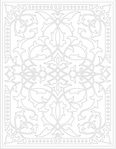 an intricately designed design in black and white