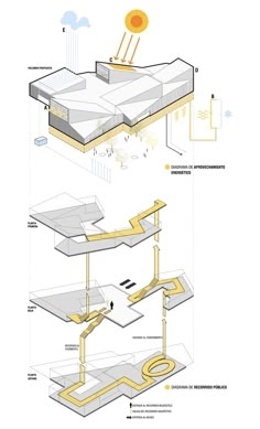 an architectural diagram shows the various parts of a building that are connected to each other