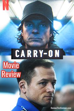 the movie poster for carry - on is shown in two different languages, one with a man's face