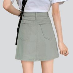 Celebrate the Y2K era with a fashion twist! Our pale sanded denim skirt from the 2023 Spring-Summer Collection is the perfect blend of nostalgia and modern fashion. Crafted from the finest materials. this medium-waist micro skirt features a unique Y2K charm. with a printed print. sanded finish. and suspenders & button closure for an unbeatable fit type.Why You'll Fall In LoveInspired by the legendary trendy sense of the millennium. this skirt is sure to make a statement. The pale sanded shade ex Denim Skirts Online, Freedom Of Expression, Unique Looks, Micro Skirt, Y2k Era, Short Denim Skirt, Pale Colors, Denim Patterns, Short Denim