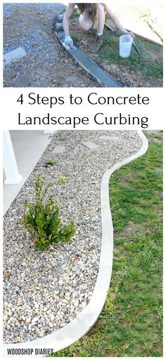 four steps to concrete landscape curbing