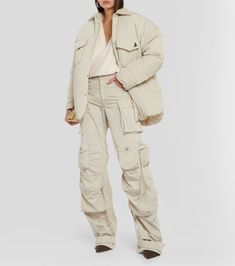 Fern low-rise cargo pants in neutrals - The Attico | Mytheresa Low Rise Cargo Pants, Y2k Spring, Pants Y2k, The Attico, Cotton Tops, Fern, Fashion Pants, Cargo Pants, Designing Women