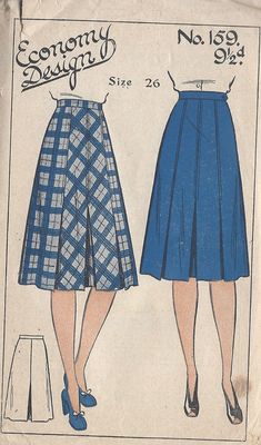 two women's skirts, one in blue and the other in white are shown