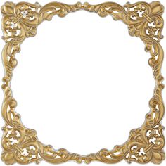 an ornate gold frame on a white background