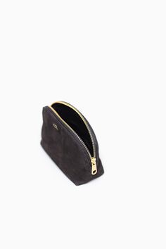 A.P.C. Nubuck Side Zip Pouch (Black) A P, Side Zip, Beauty, Black, Design