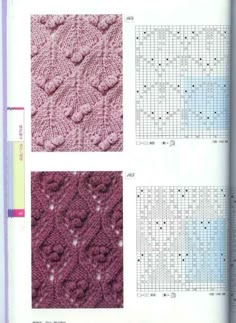 the knitting book is open to show different patterns