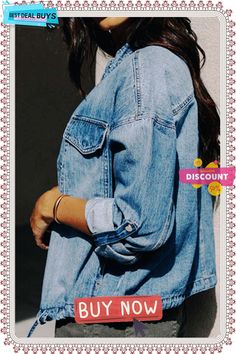 Casual Solid Patchwork Cardigan Collar Long Sleeve Straight Denim Jacket Winter Mini Dresses, Casual Denim Jacket, Patchwork Cardigan, Straight Clothes, Stretch Denim Fabric, Long Sleeve Outerwear, Slim Denim, Vintage Denim Jacket, Denim Style