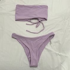 Never Worn, New With Tags Purple Bandeau Swimwear For Party, Sophia Garcia, Purple Princess, Cute Swimwear, Cute Bikinis, Dr Closet, Bra And Panty Sets, Pretty Clothes, Swim Suits