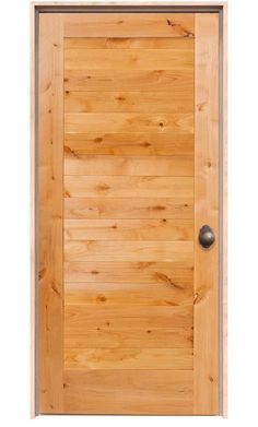 a wooden door on a white background