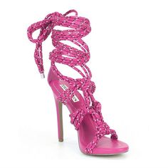 Steve Madden Nwt Sz 6 Pink Barbiecore. Balletcore. Lace Up Shoelace Style Laces Stiletto Sandal Style Synthetic High Heels With Laces, Laced High Heels In Synthetic Material, Spring Party Lace-up Closed Toe Sandals, High Heel Lace-up Sandals For Spring, Synthetic Closed Toe Lace-up Sandals For Party, Strappy High Heel Lace-up Sandals For Spring, Pink Lace-up Sandals With Heel Strap, Ankle Tie Synthetic Sandals For Party, Party Heels With Laces For Spring