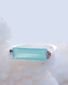 Carine Ring ~ Aqua Chalcedony ~ Sterling Silver 925 ~ MR234 Aqua Chalcedony Ring, Handmade Boho Jewelry, Garnet Red, Chalcedony Ring, Rose Quartz Earrings, Green Garnet, Aqua Chalcedony, Turquoise Rings, Quartz Earrings