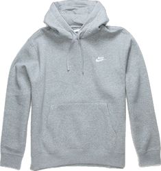 Nike Sportswear Club Fleece Pullover Hoodie. A Closet Staple, The Nike Sportswear Club Fleece Pullover Hoodie Combines Classic Style With The Soft Comfort Of Fleece. Standard Fit Has A Relaxed, Easy Feel. Brushed-Back Fleece Is Soft And Smooth Against The Skin. Hood With A Drawstring Offers Adjustable Coverage. Standard Fit For A Relaxed, Easy Feel. Ribbed Hem And Cuffs. Kangaroo Pocket. Fabric: Body: 80-82% Cotton/18-20% Polyester. Hood Lining: 100% Cotton. Machine Wash. Imported. Gray Sports Hoodie With Drawstring Hood, Gray Fleece Sweatshirt For Sports, Winter Sports Sweatshirt In Athletic Heather, Winter Sports Hoodie In Heather Grey, Winter Sports Athletic Heather Sweatshirt, Winter Sports Heather Grey Hoodie, Nike Sports Top With Drawstring Hood, Athletic Heather Sweatshirt For Winter Sports, Heather Grey Sports Hoodie For Winter