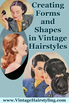 Vintage Hairstyles For Medium Length Hair, 1050s Hairstyles, Vintage Christmas Hairstyles, Vintage Hair Patterns, Vintage Hairstyles Medium Hair, Vintage Hairstyles For Round Faces, Vintage Haircuts Women, Easy 40s Hairstyles, Easy Vintage Hairstyles For Medium Hair