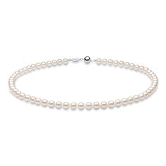 Classy and chic, this Akoya cultured pearl strand necklace brings elegance to any look. 18K white gold 6.5mm round Akoya cultured pearls Capsule clasp 18-inch length From the Yoko London collection Classic Single Strand Pearl Necklace Gift, Classic Single Strand Pearl Necklace As Gift, Classic Single Strand Round Pearl Necklace, Classic Single Strand Pearl Necklace, Classic Single Strand Pearl Necklace For Formal Occasions, Formal Single Strand Pearl Bridal Necklace, Classic Akoya Pearl Necklace In Pearl White, Refined Akoya Pearl Necklace With Pearl Chain, Timeless Single Strand Akoya Pearl Necklace